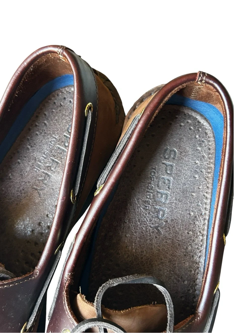 SPERRY AO 2 EYE Men's Brown Two-Tone Leather Boat Shoes NEW
